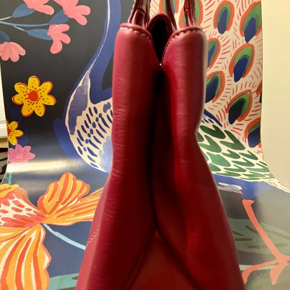 Sonoma Burgundy Leather Satchel - Picture 5 of 9